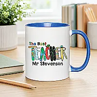Personalised Best Teacher Mug – Choice of Colours