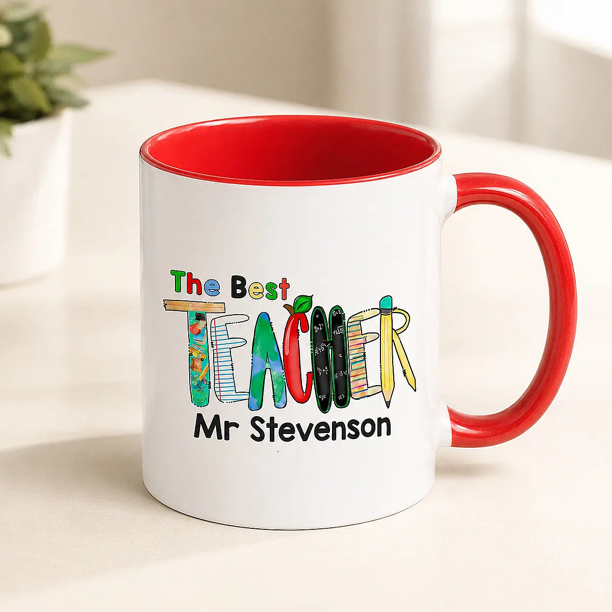 Personalised Best Teacher Mug – Choice of Colours