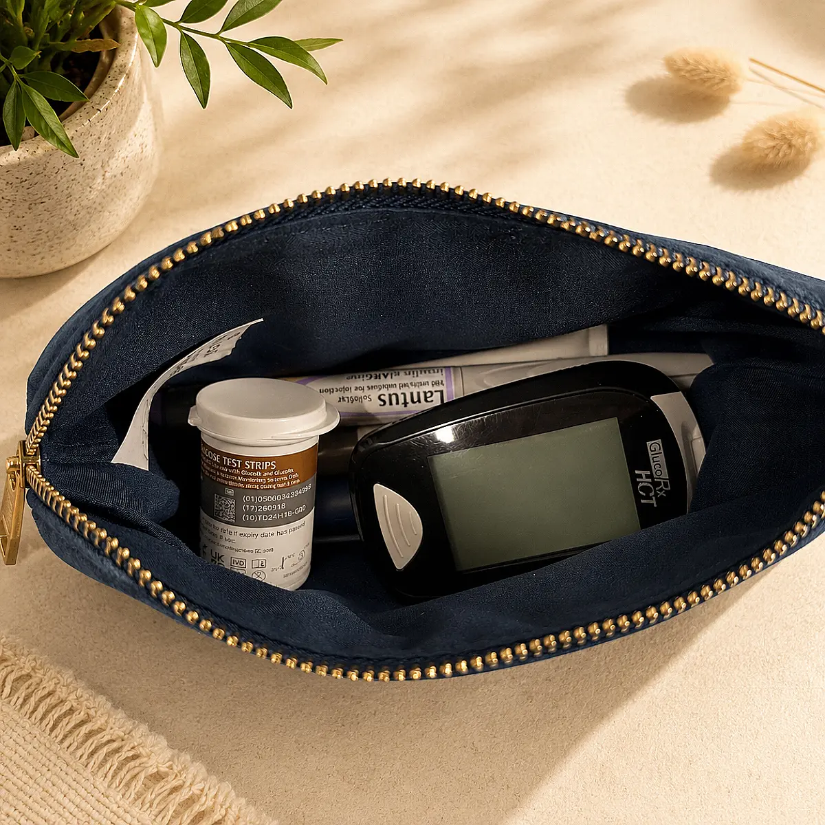 Blue Velvet Diabetes Essentials Bag