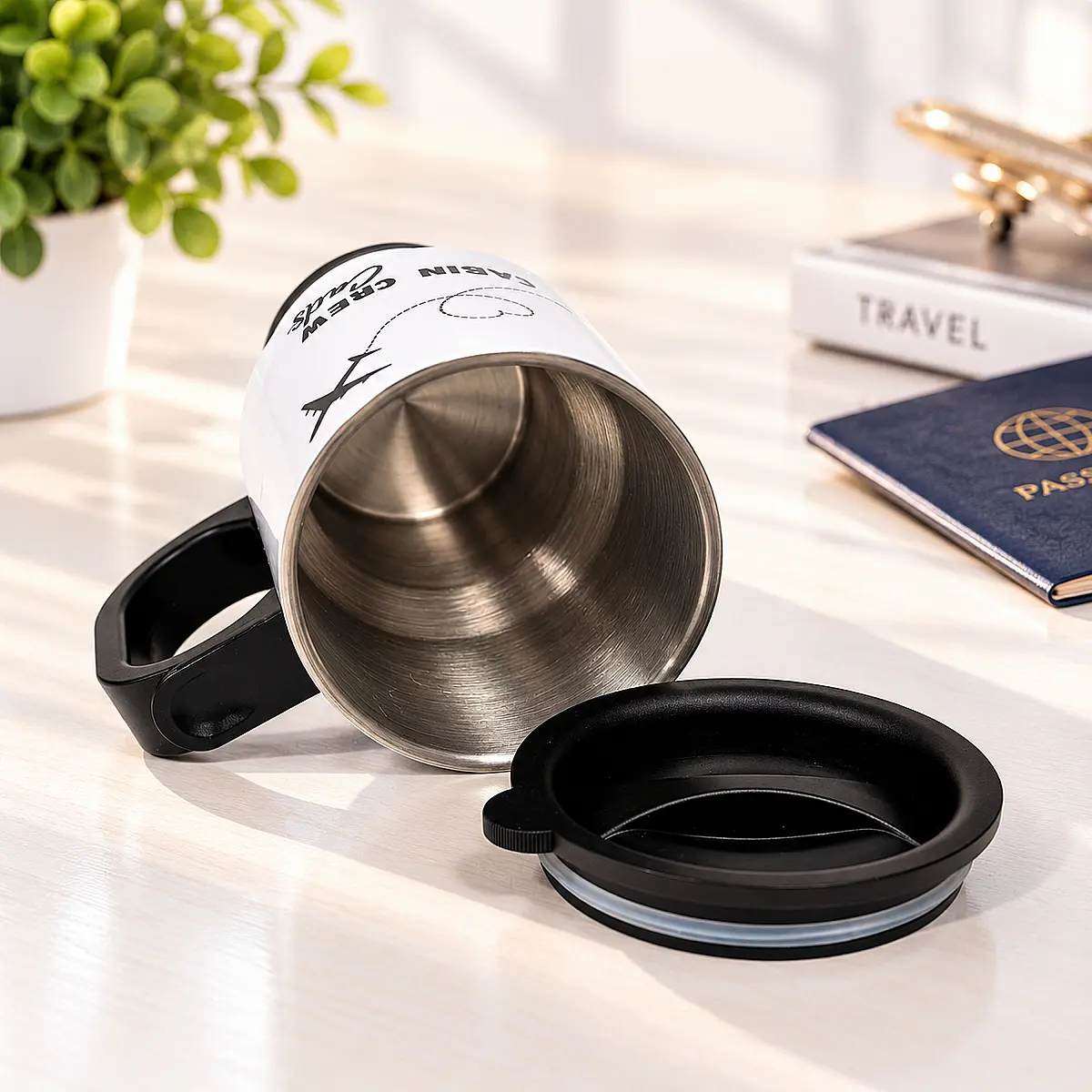 Personalised Cabin Crew Travel Mug – Flight Attendant Gift