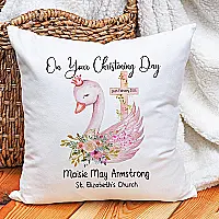 Personalised Christening Swan Cushion