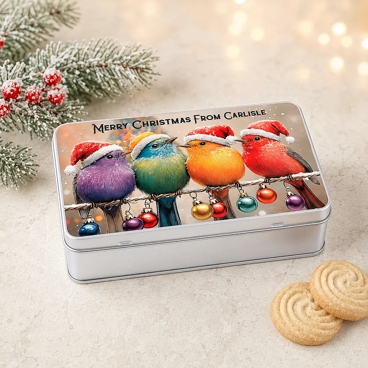 Personalised Christmas Biscuit Tin – From Our House Gift