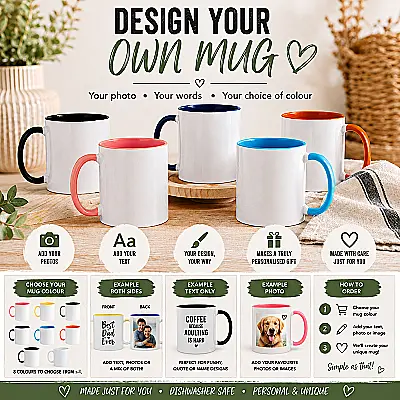 Design Your Own Personalised Mug – Photo, Text or Artwork