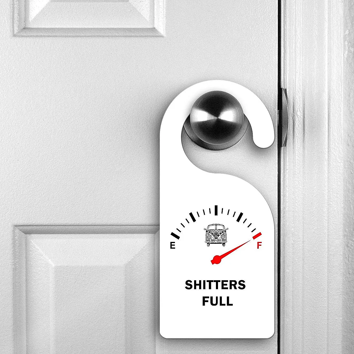 Funny Caravan &amp; Campervan Door Hanger – Shitters Full