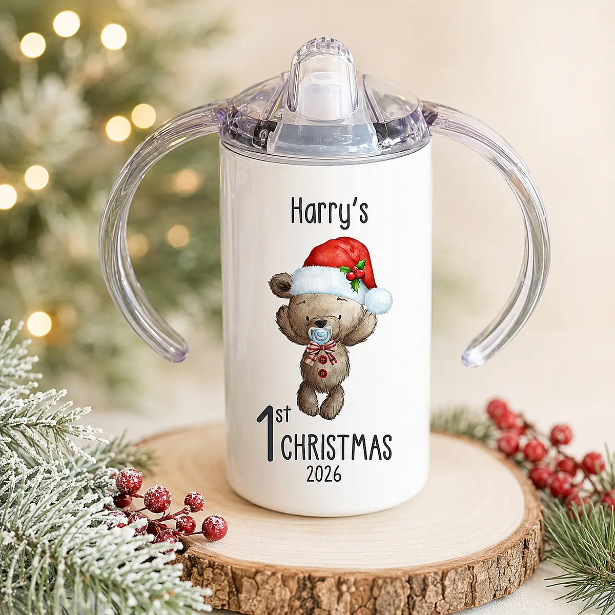 Personalised Baby’s First Christmas Sippy Cup