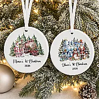 Personalised Baby’s First Christmas Train Decoration