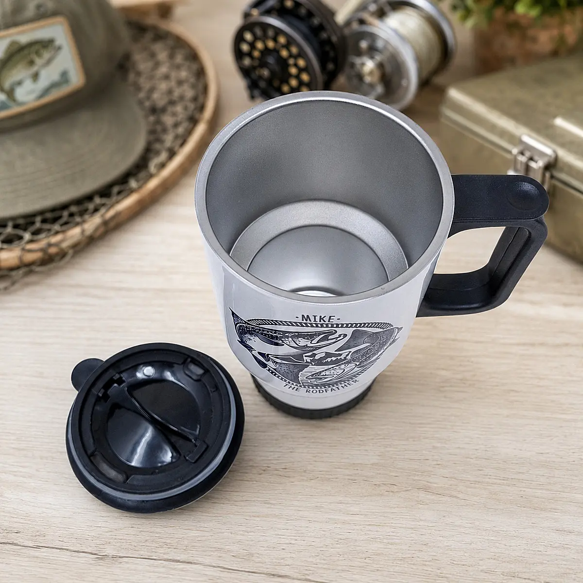 Personalised Fishing Travel Mug – The Rodfather