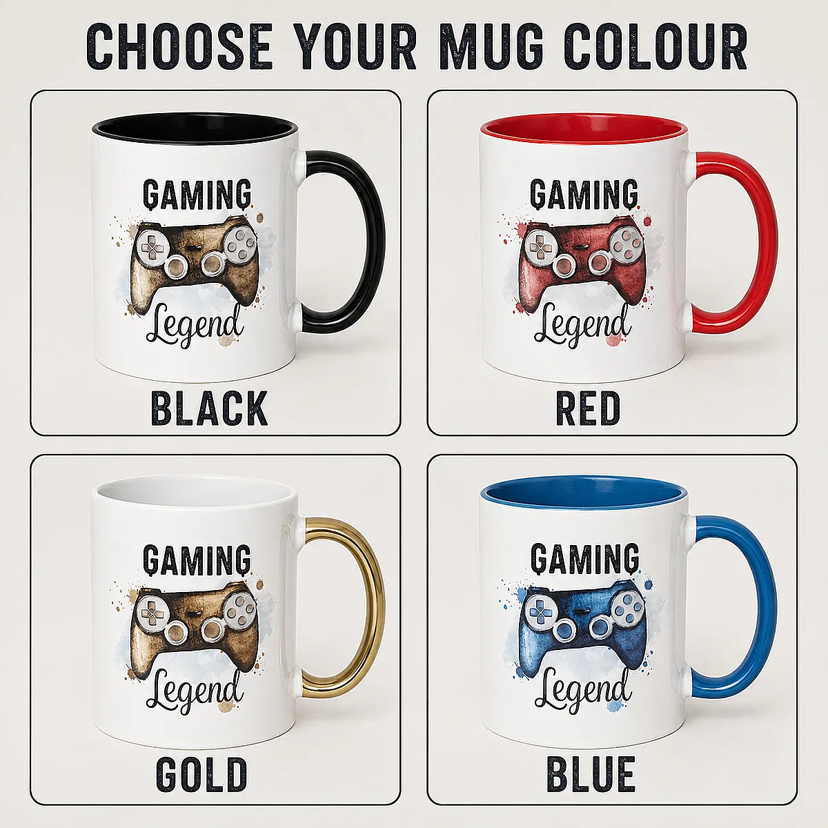 Personalised Gaming Legend Mug – Choice of Colours