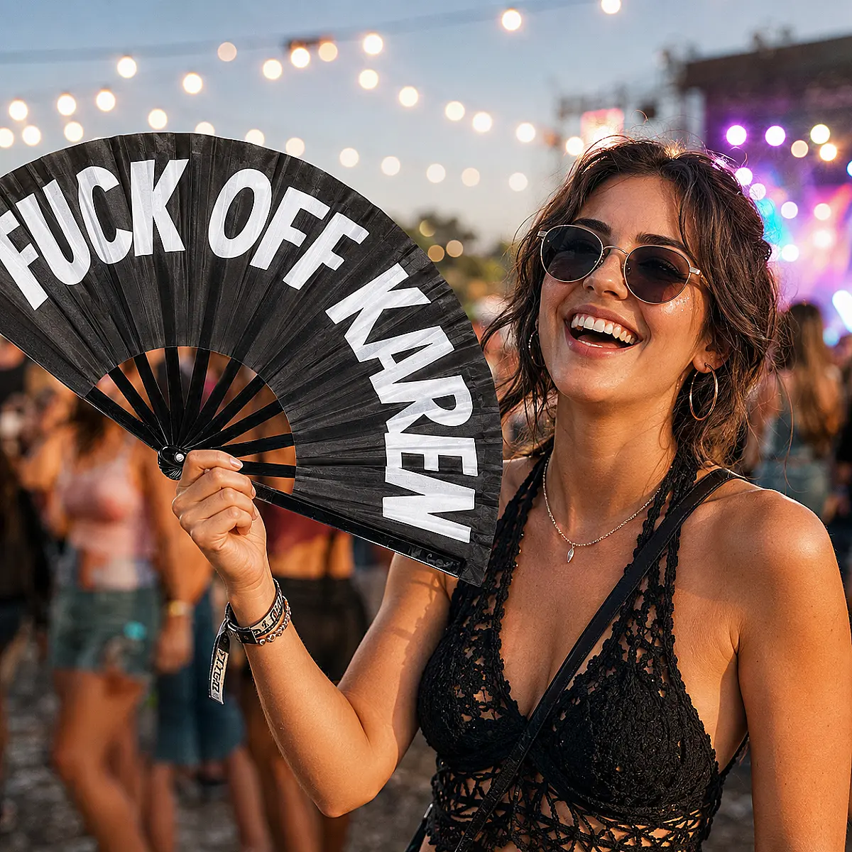 Large Cracking Fan 'F*ck Off Karen'