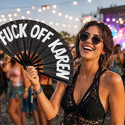 Large Cracking Fan 'F*ck Off Karen'