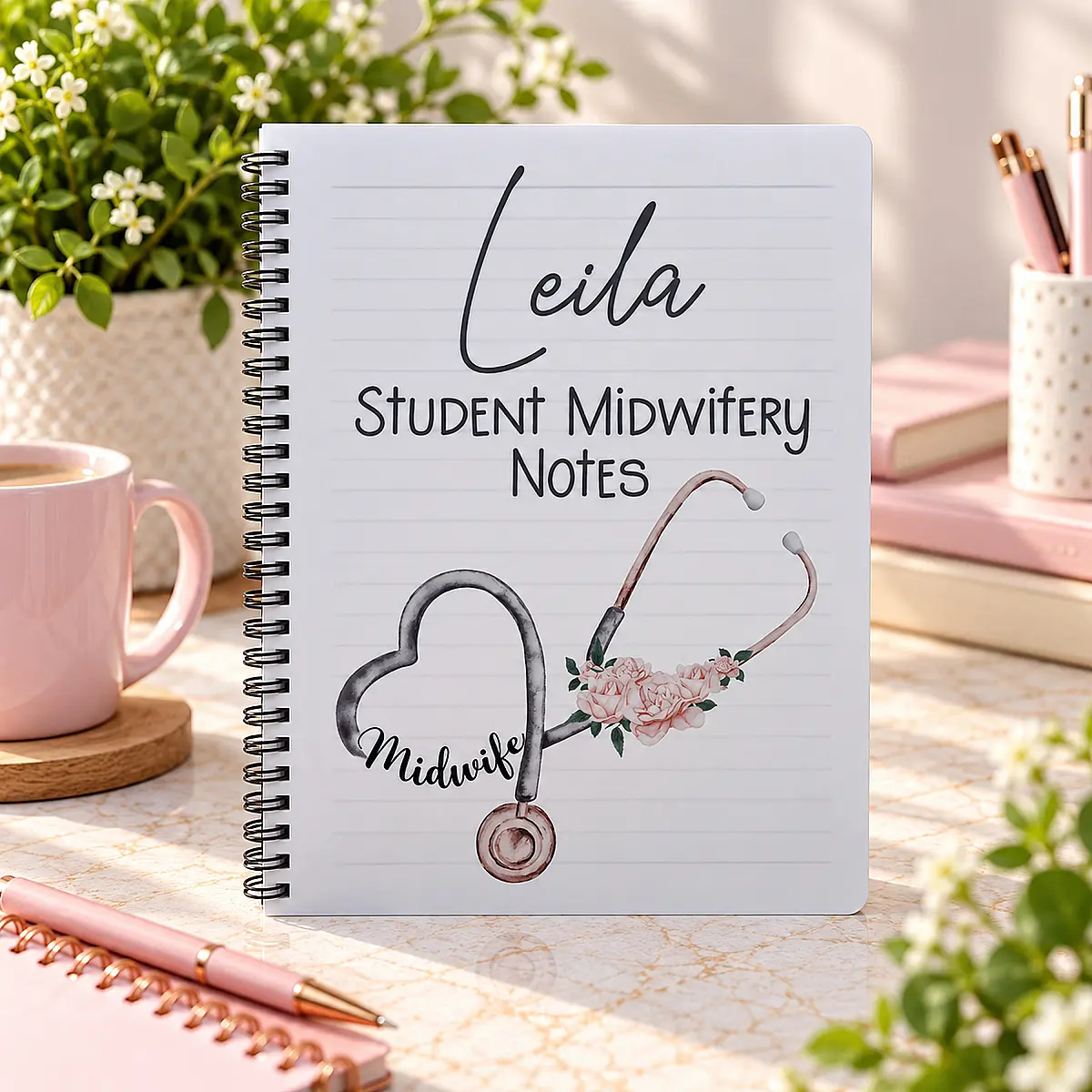 Personalised Midwife &amp; Student Midwife Notebook – A4 or A5