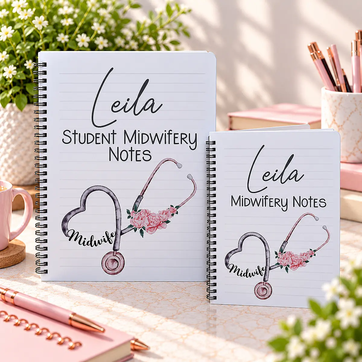Personalised Midwife &amp; Student Midwife Notebook – A4 or A5