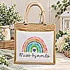 Personalised Rainbow Jute Bag – Any Name – 3 Sizes