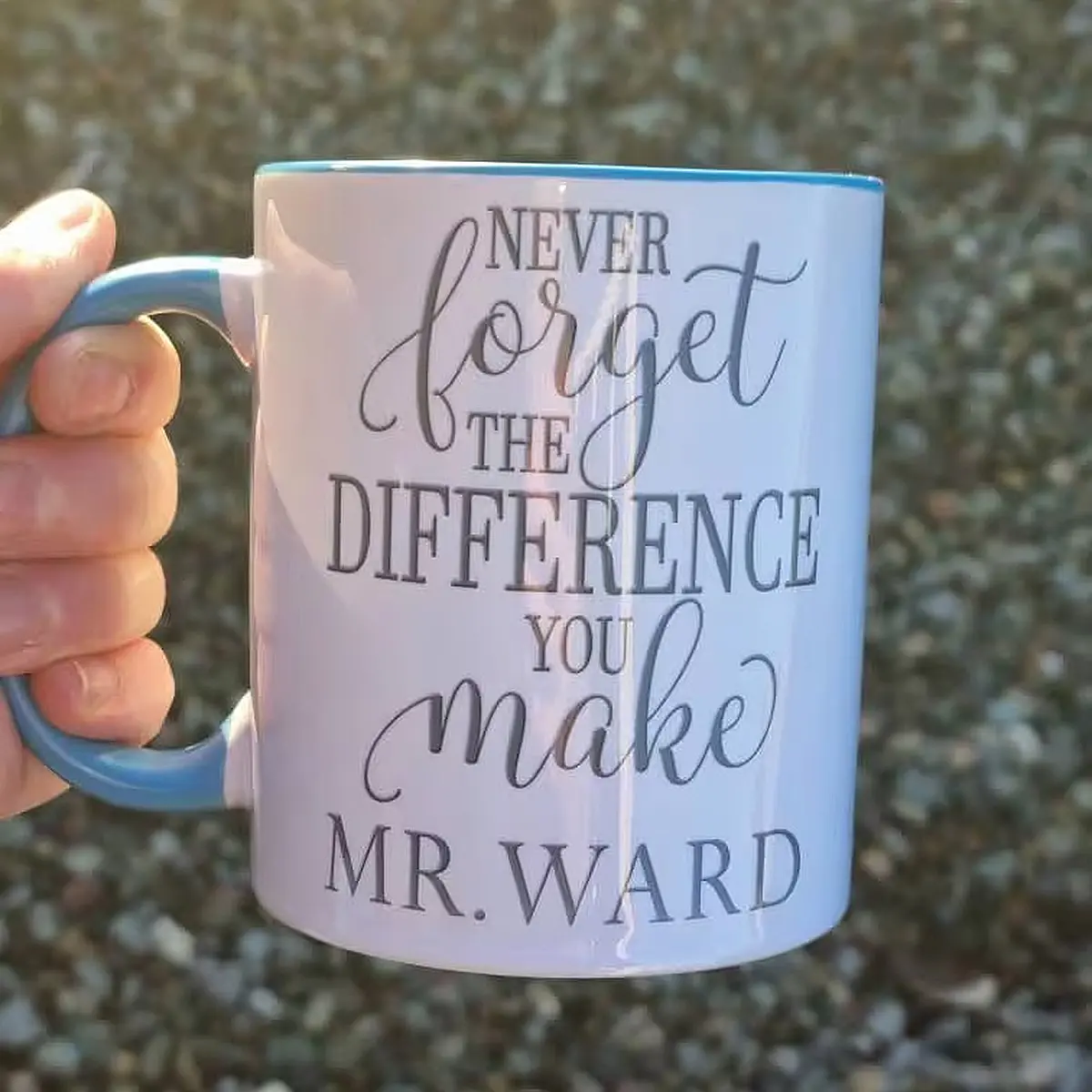 Personalised Never Forget the Difference You Make Mug