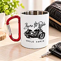 Personalised Born to Ride Carabiner Mug