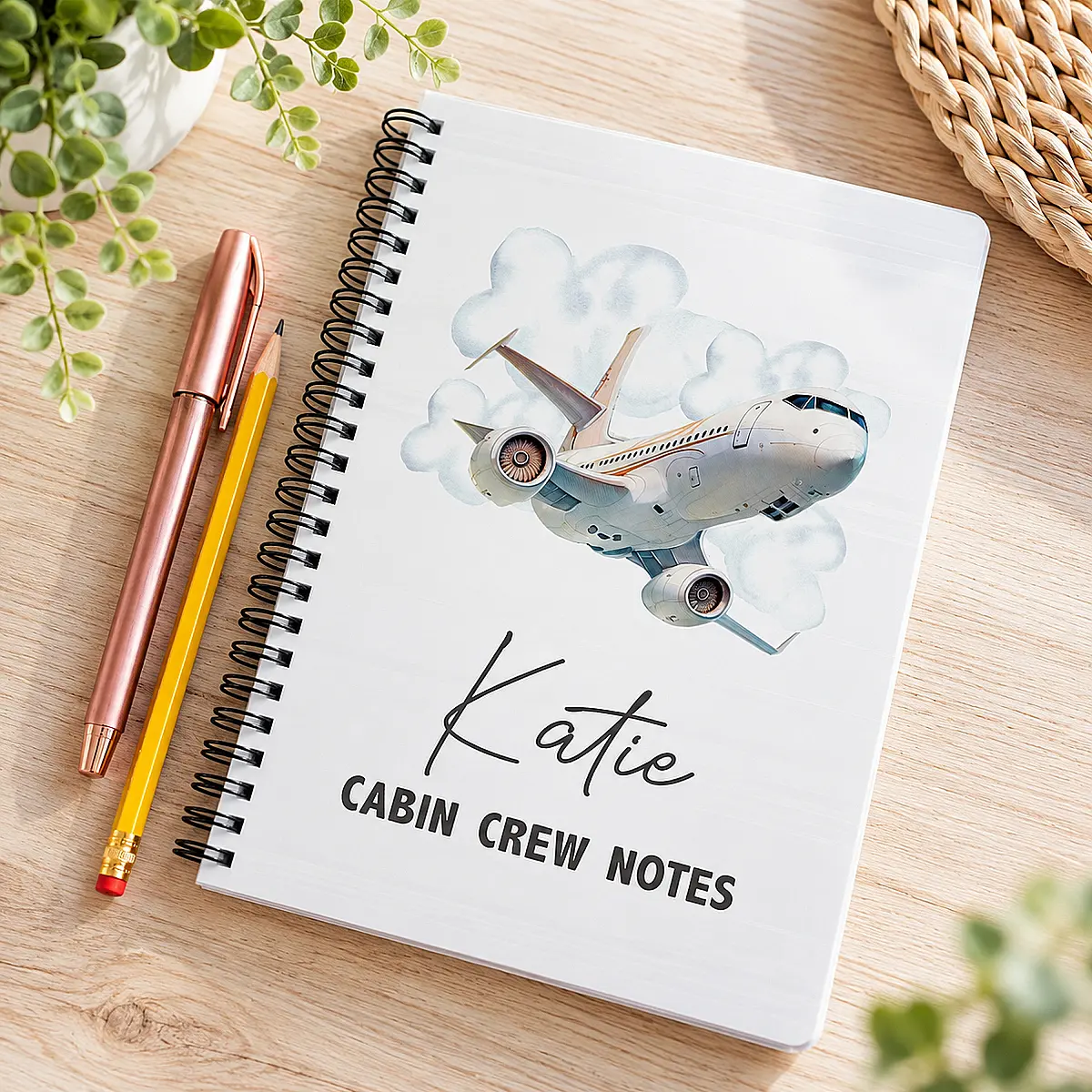 Personalised Cabin Crew Notebook – A4 or A5