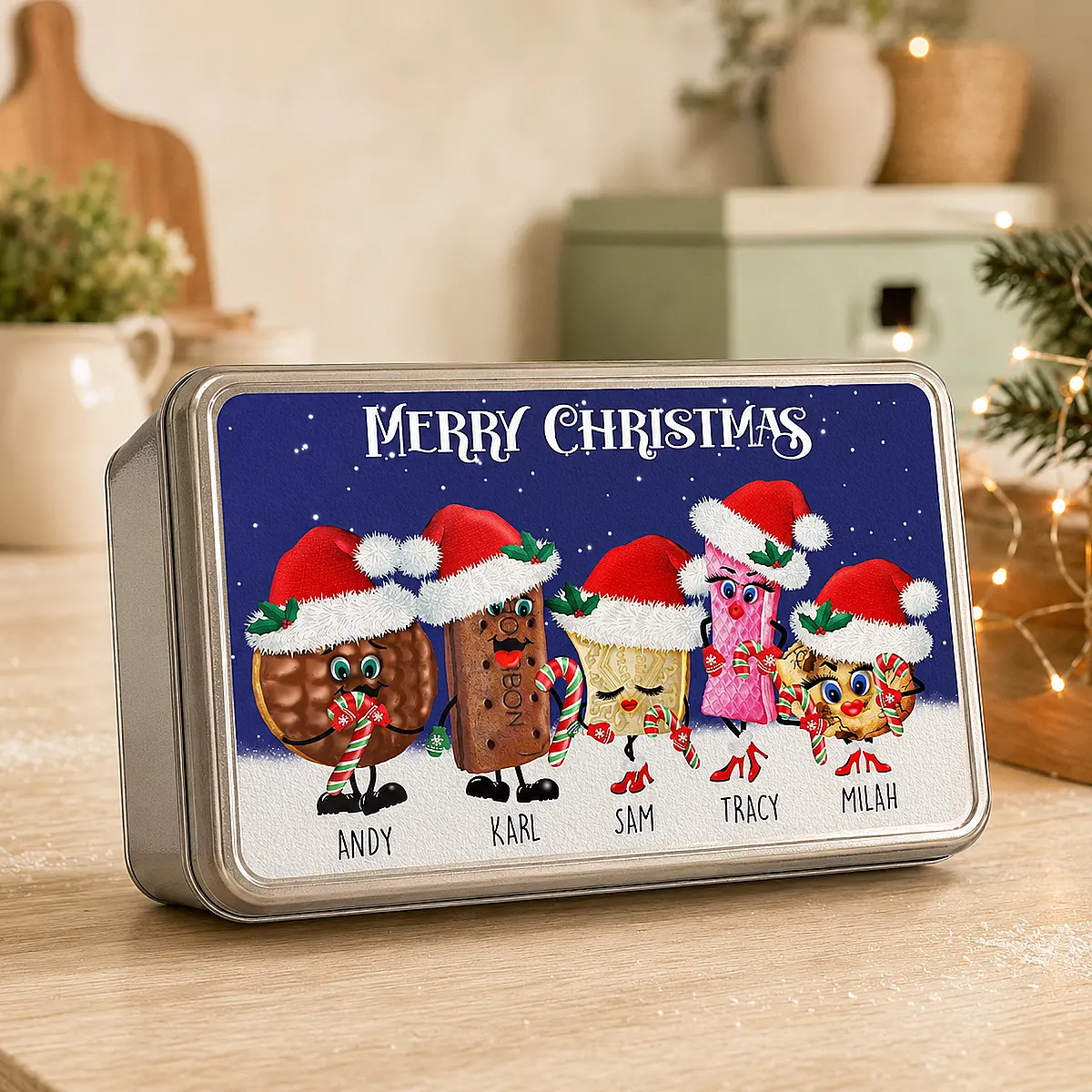 Personalised Build Your Own Christmas Biscuit Tin