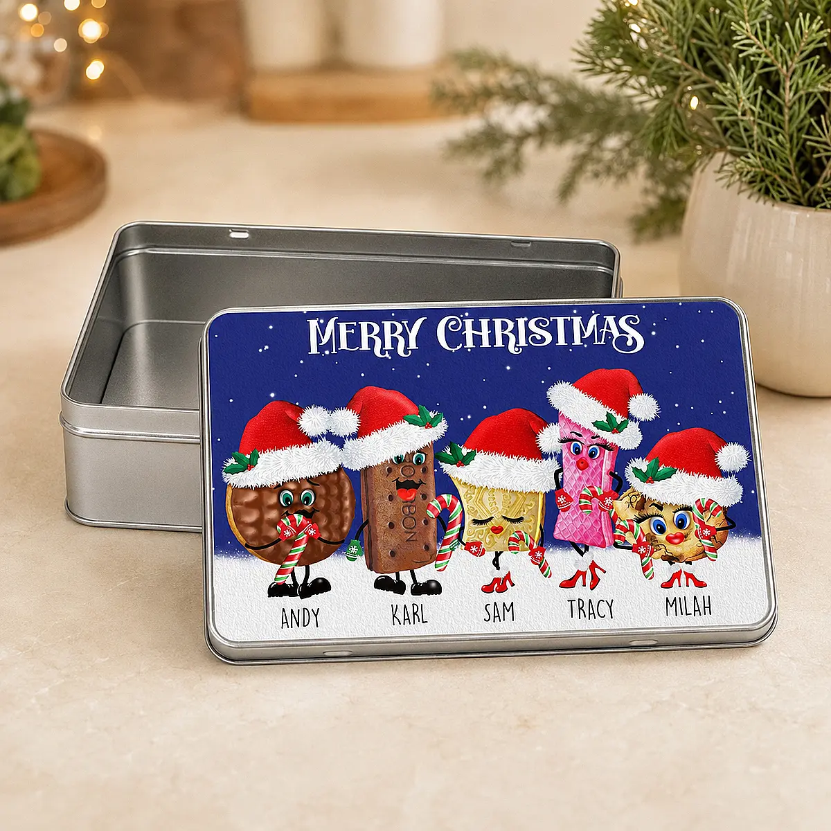 Personalised Build Your Own Christmas Biscuit Tin