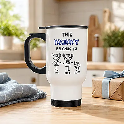 Personalised Daddy, Dad, Pops or Grandad Travel Mug