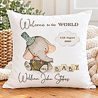 Personalised Welcome to the World Baby Cushion