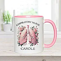 Personalised Respiratory Nurse Mug – Floral Lung Design