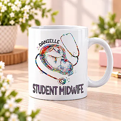 Personalised Midwife Mug – Student or Qualified Midwife