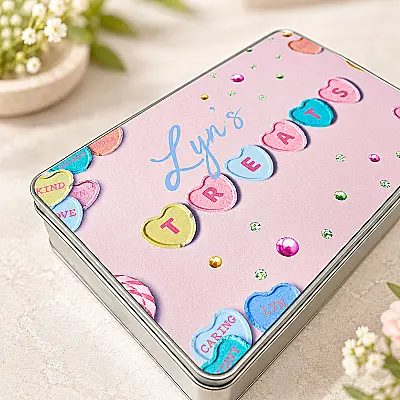 Personalised Love Heart Treats Tin
