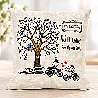 Personalised Wedding Cushion – Bride & Groom Keepsake