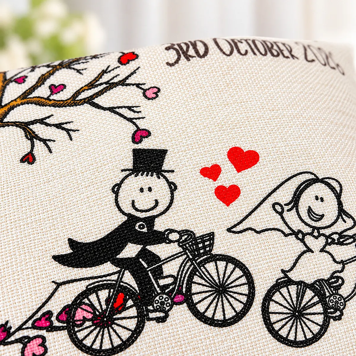 Personalised Wedding Cushion – Bride &amp; Groom Keepsake