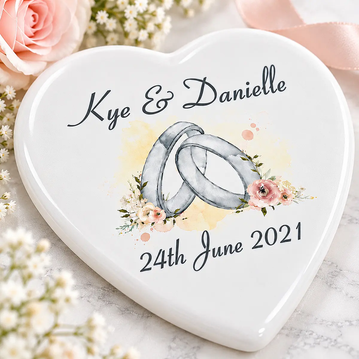 Personalised Wedding Heart Ornament