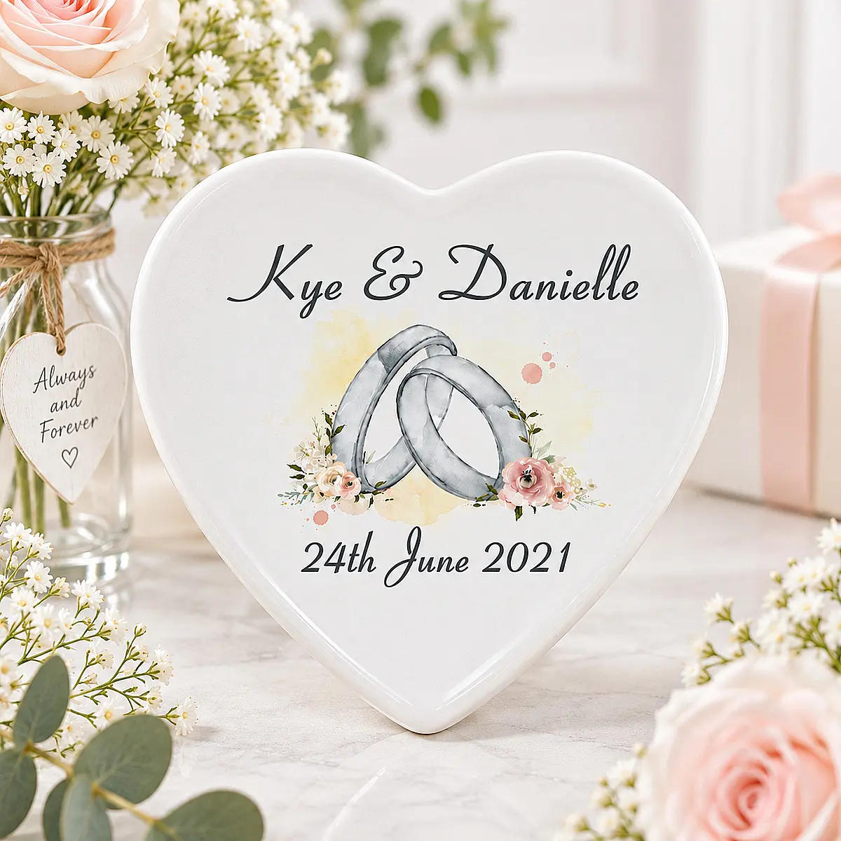 Personalised Wedding Heart Ornament