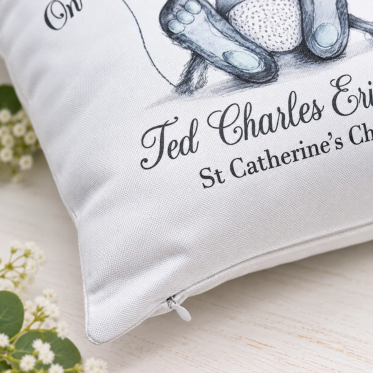 Personalised Christening Cushion – Goddaughter, Godson, Niece, Nephew &amp; Grandchild Gift