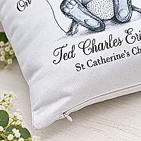 Personalised Christening Cushion – Goddaughter, Godson, Niece, Nephew &amp; Grandchild Gift