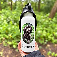Personalised Dog Water Bottle with Photo &amp; Name – 600ml