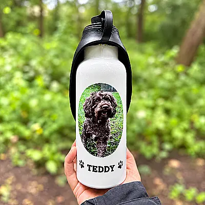 Personalised Dog Water Bottle with Photo & Name – 600ml