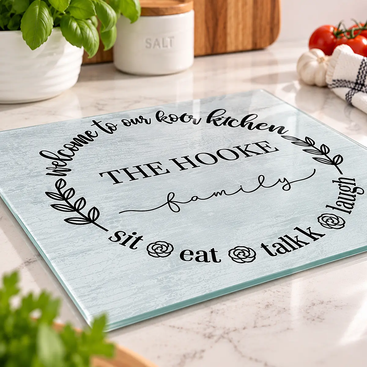 Personalised Family Glass Chopping Board