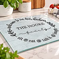 Personalised Family Glass Chopping Board
