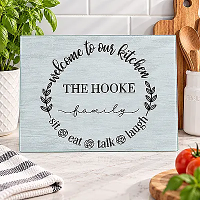 Personalised Family Glass Chopping Board