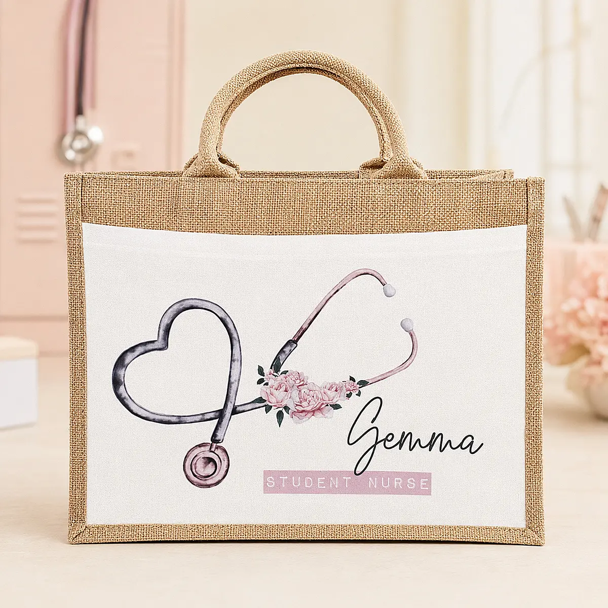 Personalised Healthcare Jute Bag – Name &amp; Profession