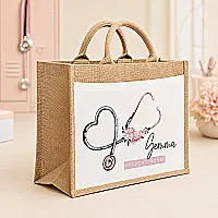 Personalised Healthcare Jute Bag – Name &amp; Profession