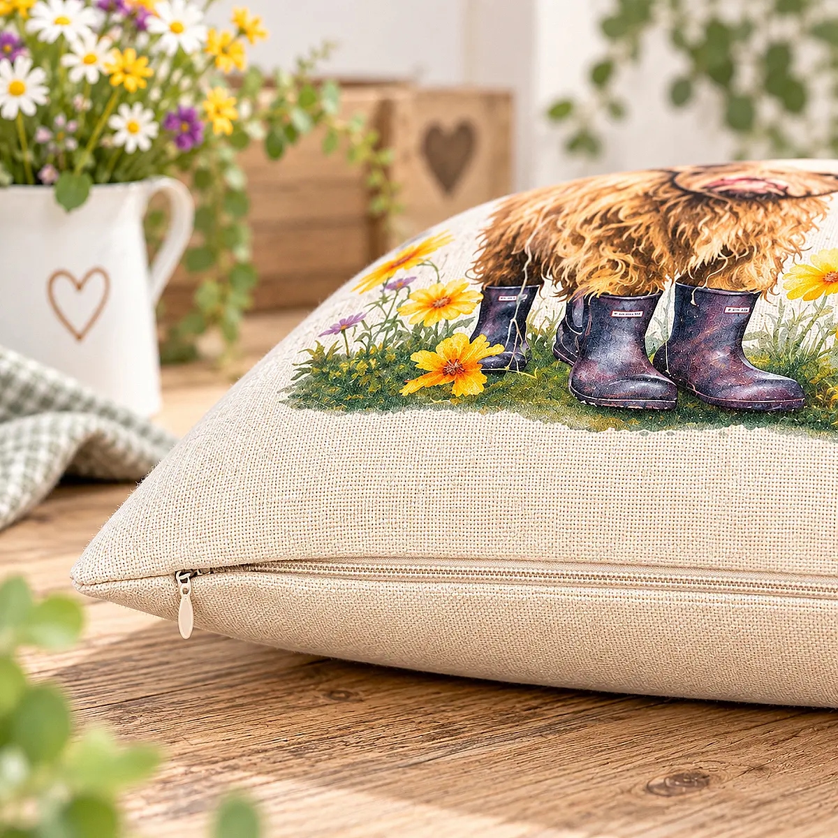 Personalised Highland Cow Cushion – Choose from 4 Designs