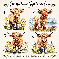 Personalised Highland Cow Cushion – Choose from 4 Designs