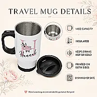 Personalised Floral Initial Travel Mug
