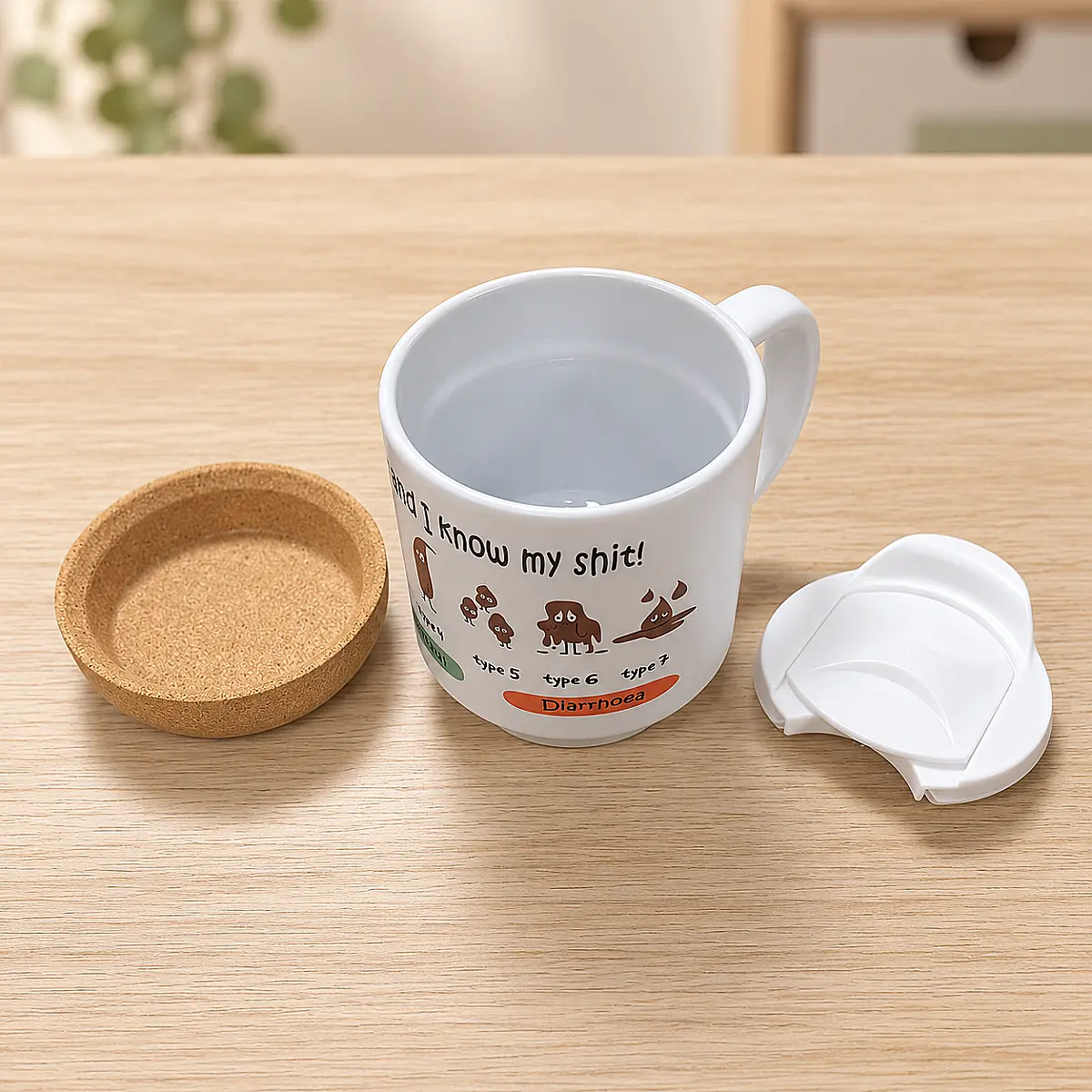 Personalised Nurse Bristol Stool Chart Mug – Funny Healthcare Gift with Lid &amp; Cork Base