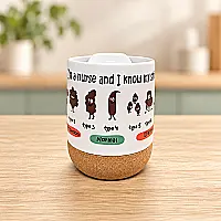 Personalised Nurse Bristol Stool Chart Mug – Funny Healthcare Gift with Lid &amp; Cork Base