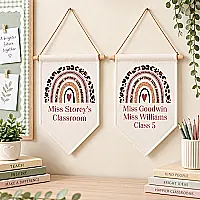 Personalised Teacher Classroom Pennant – Rainbow Hanging Teacher Gift