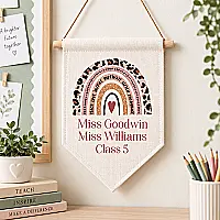 Personalised Teacher Classroom Pennant – Rainbow Hanging Teacher Gift