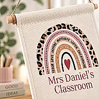 Personalised Teacher Classroom Pennant – Rainbow Hanging Teacher Gift