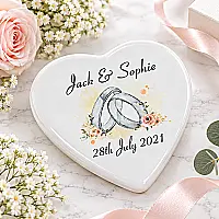 Personalised Wedding Heart Keepsake – Ceramic Wedding Gift