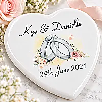 Personalised Wedding Heart Keepsake – Ceramic Wedding Gift